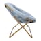 Flash Furniture Eleanor 56-in Portable Folding Double Saucer Chair w/2 Folding Ottomans, Aqua Faux Fur w/Gold Frame FV-FDS-001-2FR-DTAQ-SGD-GG - alternate 10
